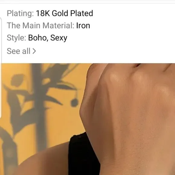 Heart gold plated  cuff bracelet - Picture 5 of 5